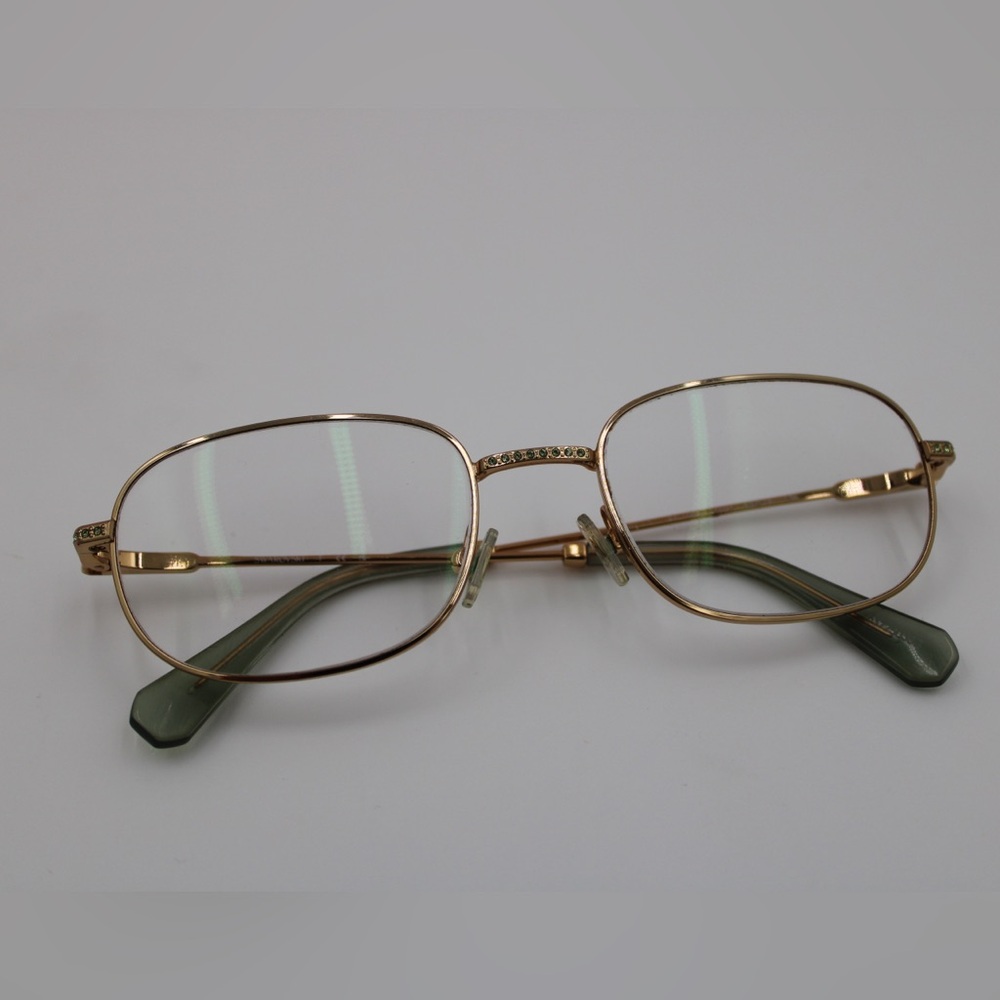 Swarovski Gold Rimmed Eyeglasses with Crystal Accents - Picture 2 of 5